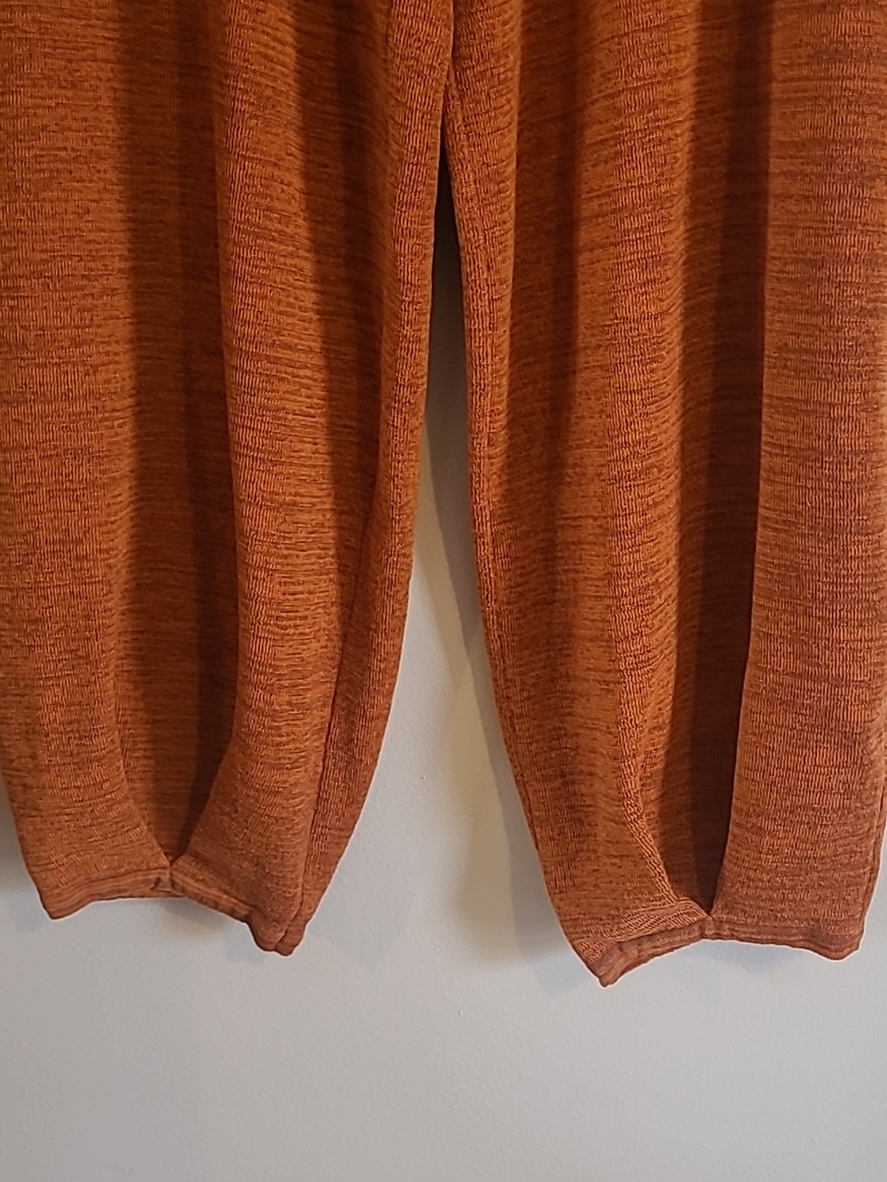 Free People FP Beach Freya Knit Barrel Leg Jogger Pants Heathered Rust Orange XL - Picture 7 of 15